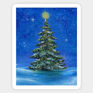 "Silent Night Christmas Tree" copyright Renee L. Lavoie Sticker